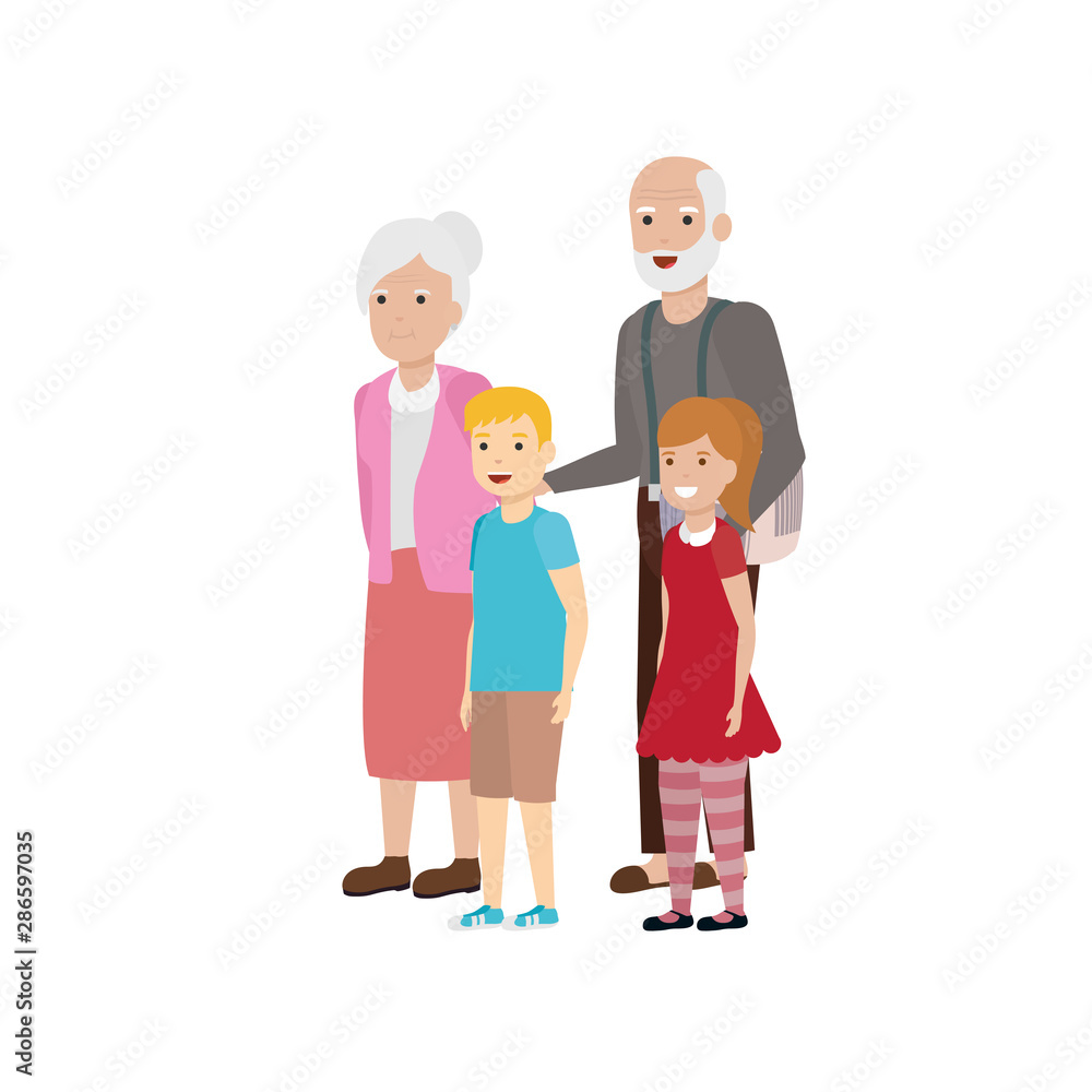 Grandmother and grandfather cartoon vector design