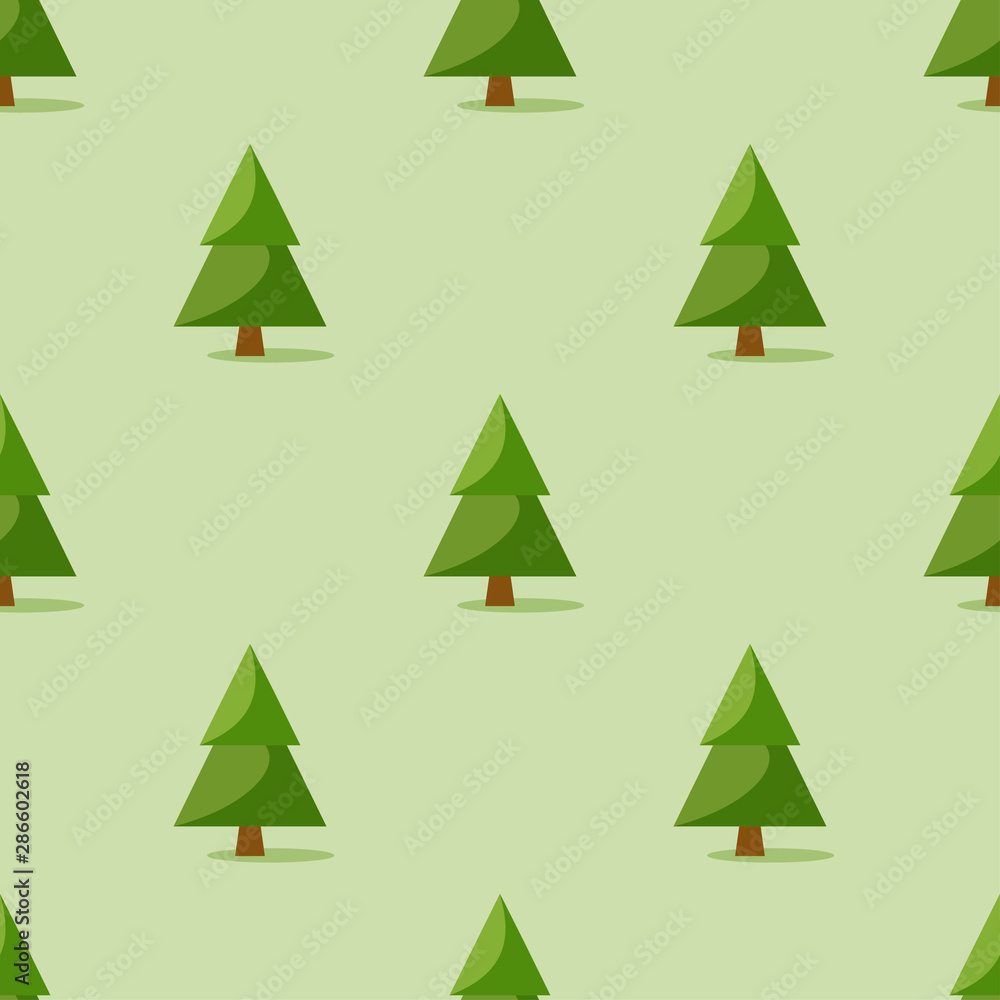 Seamless pattern with Christmas tree on green background, vector Seamless pattern with Christmas tree on green background, vector