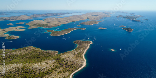Aerial view of islands in National park Kornati, Adriatic sea, Croatia photo