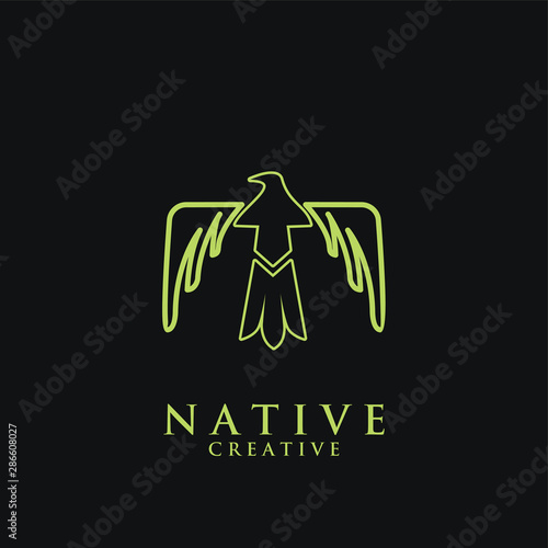 native tunderbird indian logo icon designs vector illustration template