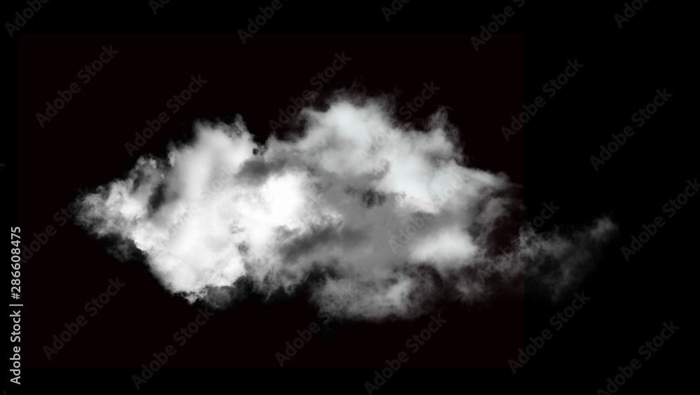 Fototapeta cloud with a blanket of smoke on black