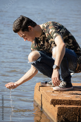 man on the beach