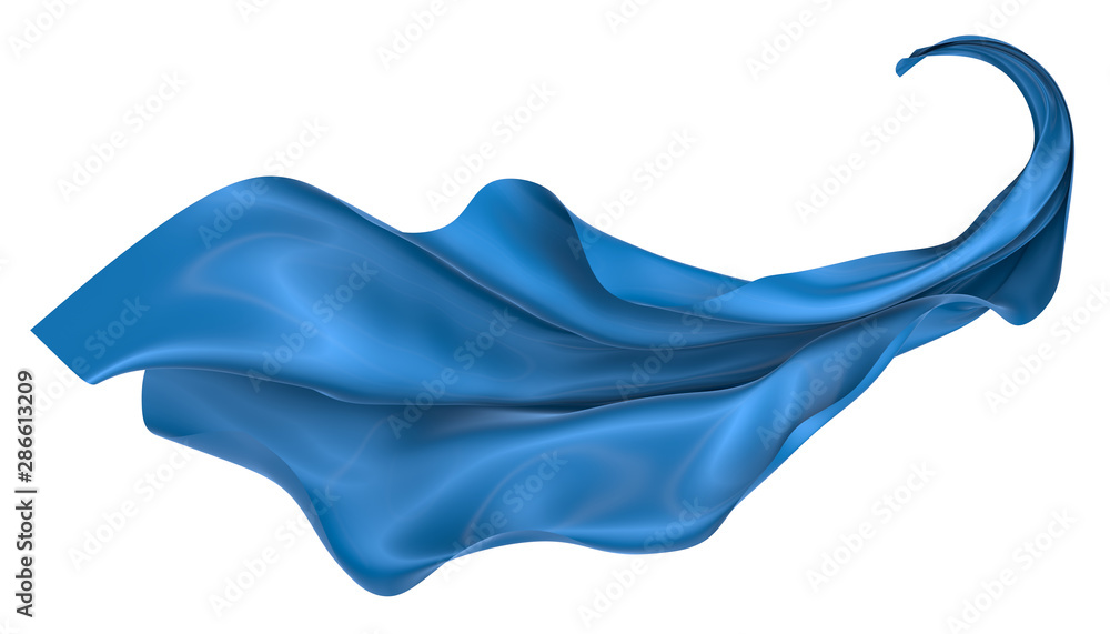 Wavy fabric on a white background. 3D rendering. Wavy fabric on a white background. 3D rendering.