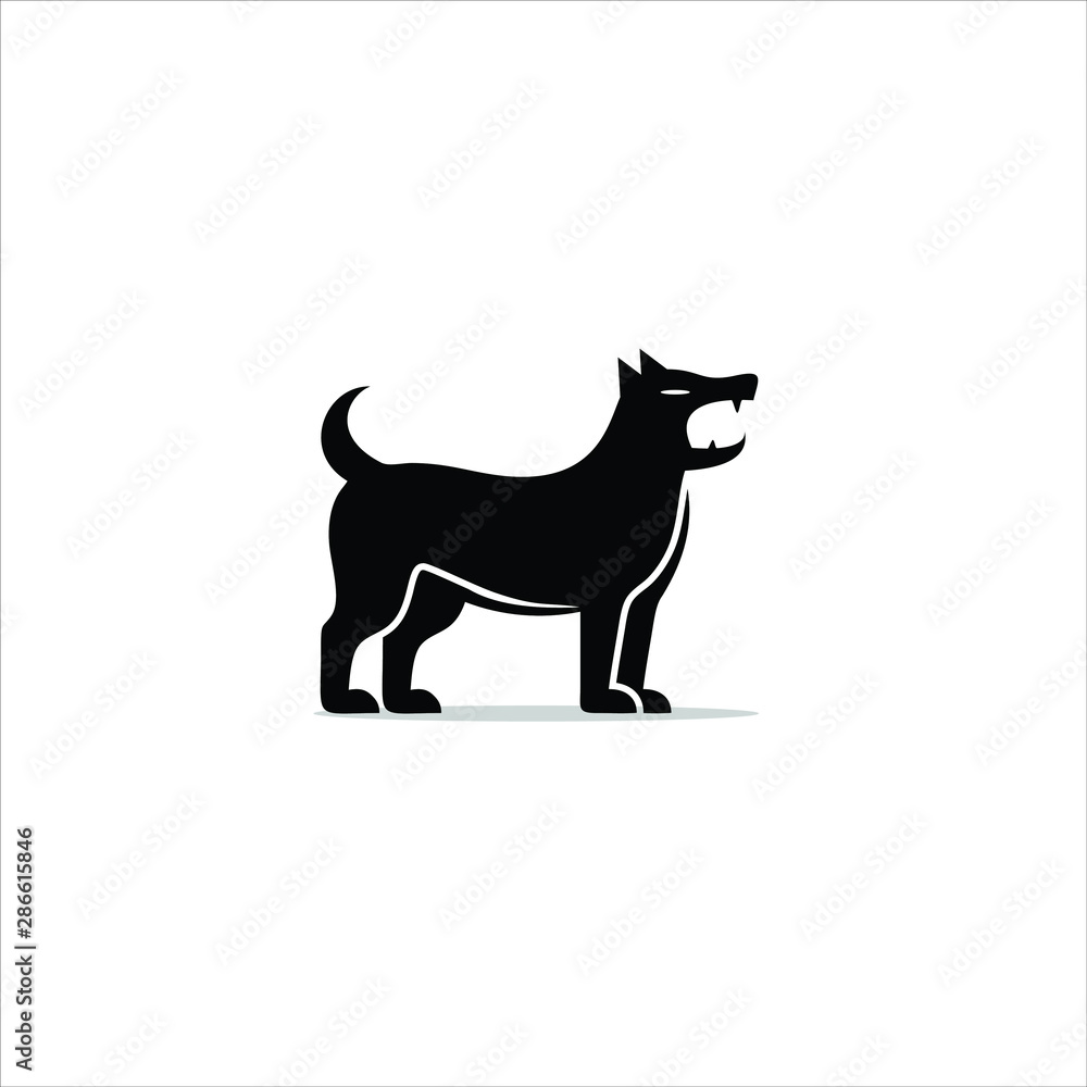 simple bark dog logo fun pet animal modern design idea