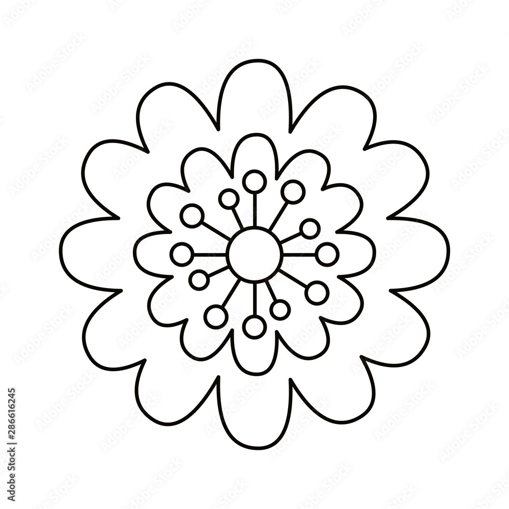 Isolated flower ornament design