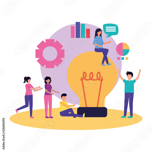 People with teamwork icon vector design