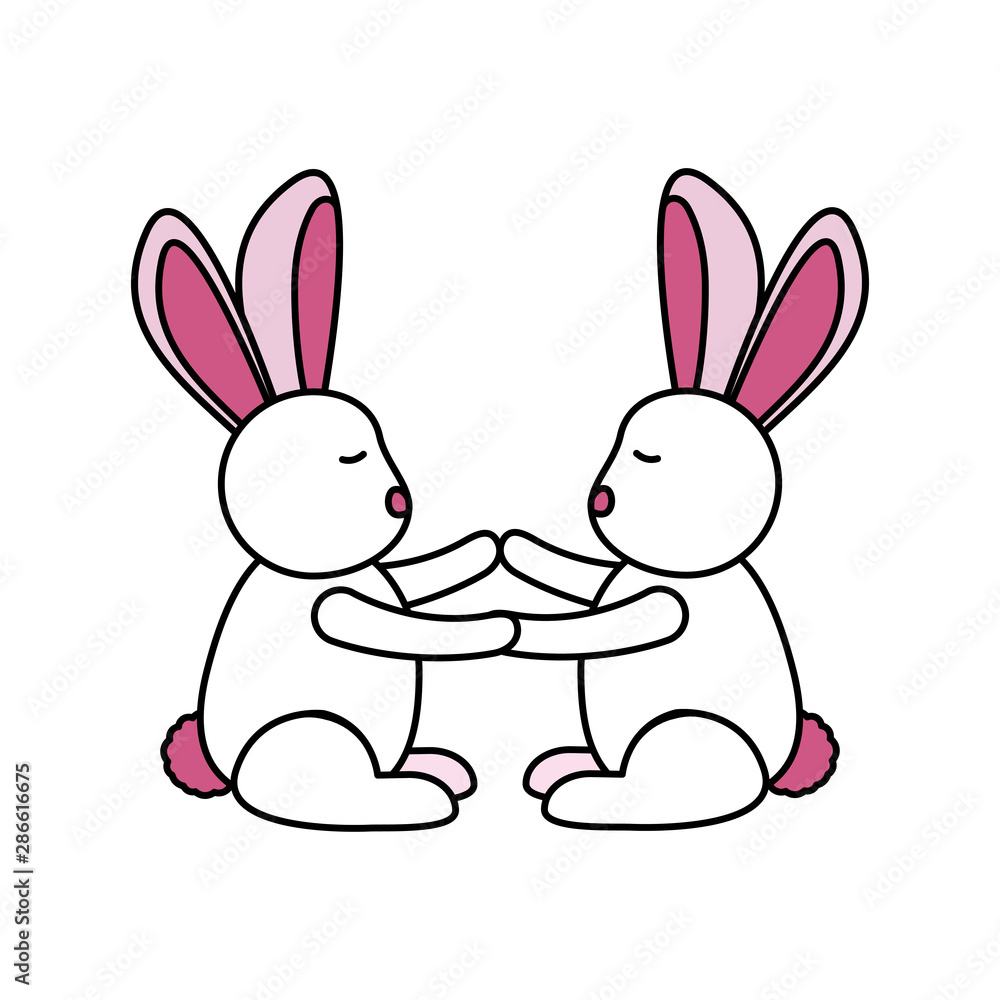 Isolated rabbits cartoons vector design Isolated rabbits cartoons vector design