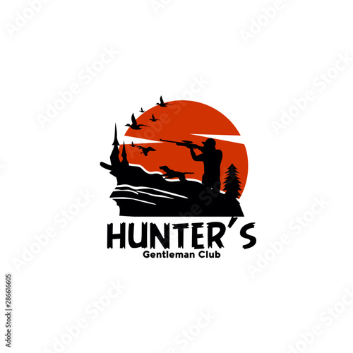 Outdoor Hunter Logo Design Vector Template