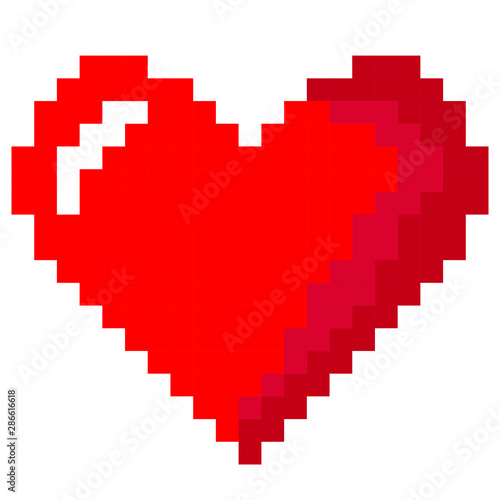 Fototapeta vector pixel heart isolated on a white background