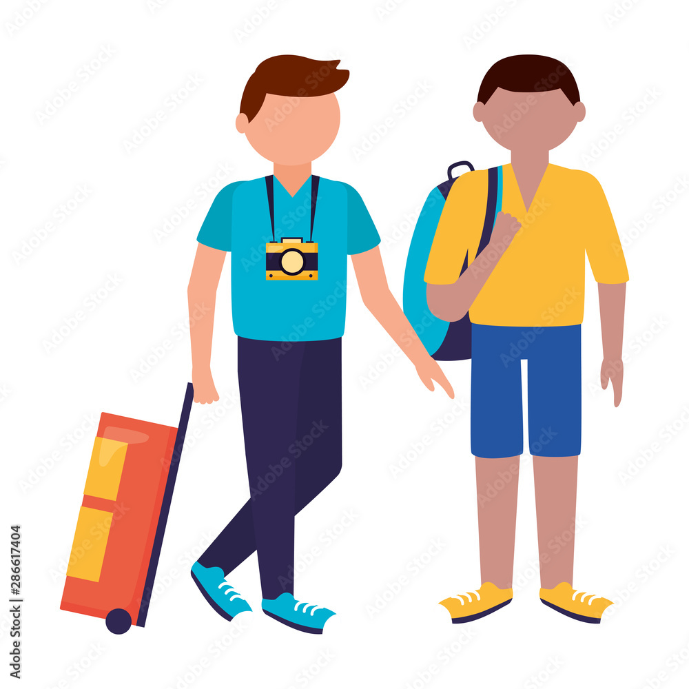 Isolated traveler men vector design Isolated traveler men vector design