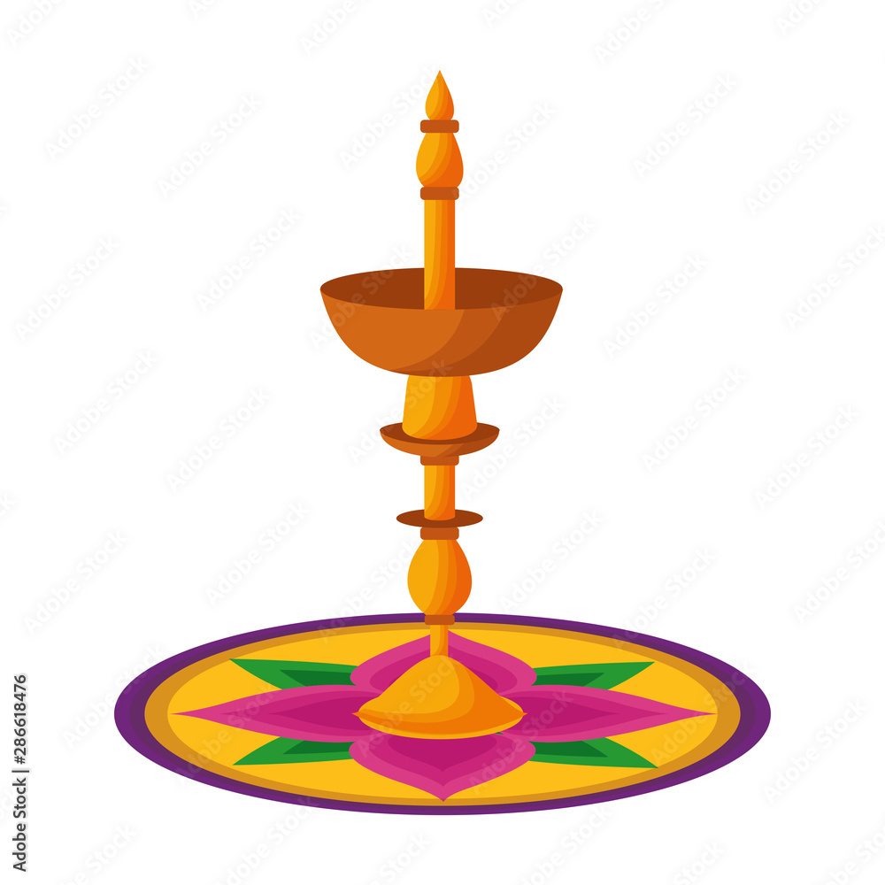 Candle of onam celebration design Candle of onam celebration design
