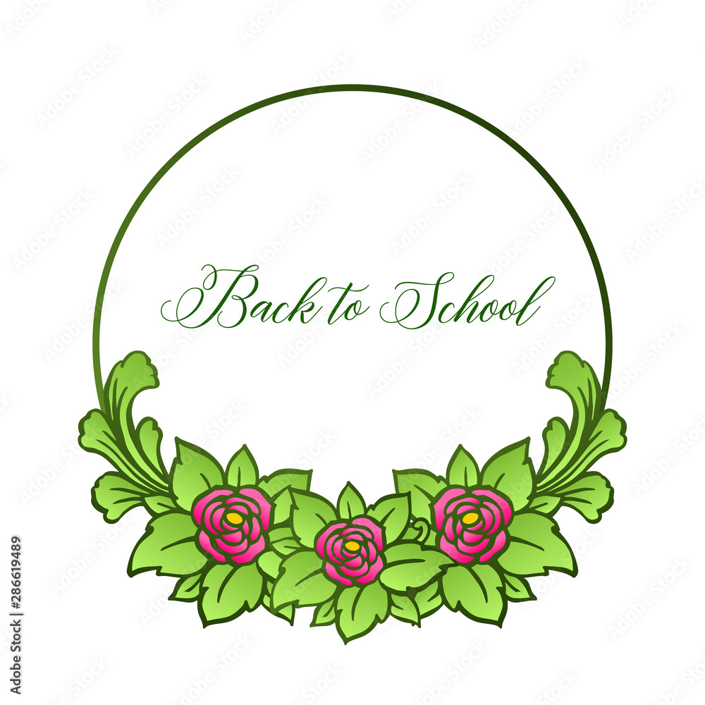 Crowd of leaf floral frame, for pattern of wallpaper card back to school. Vector