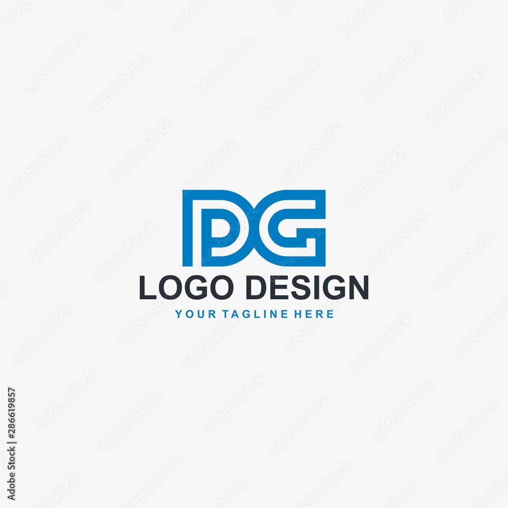 Letter PG logo design vector, type DG logo design, monogram logo design. Outline type vector icon.