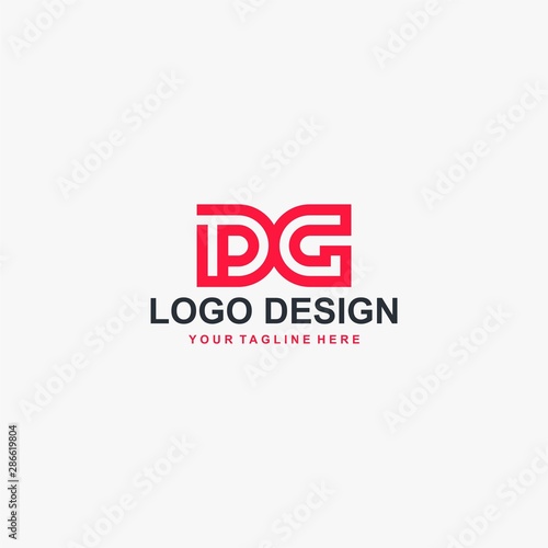 Letter PG logo design vector, type DG logo design, monogram logo design. Outline type vector icon.