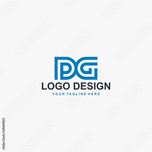 Letter PG logo design vector, type DG logo design, monogram logo design. Outline type vector icon.