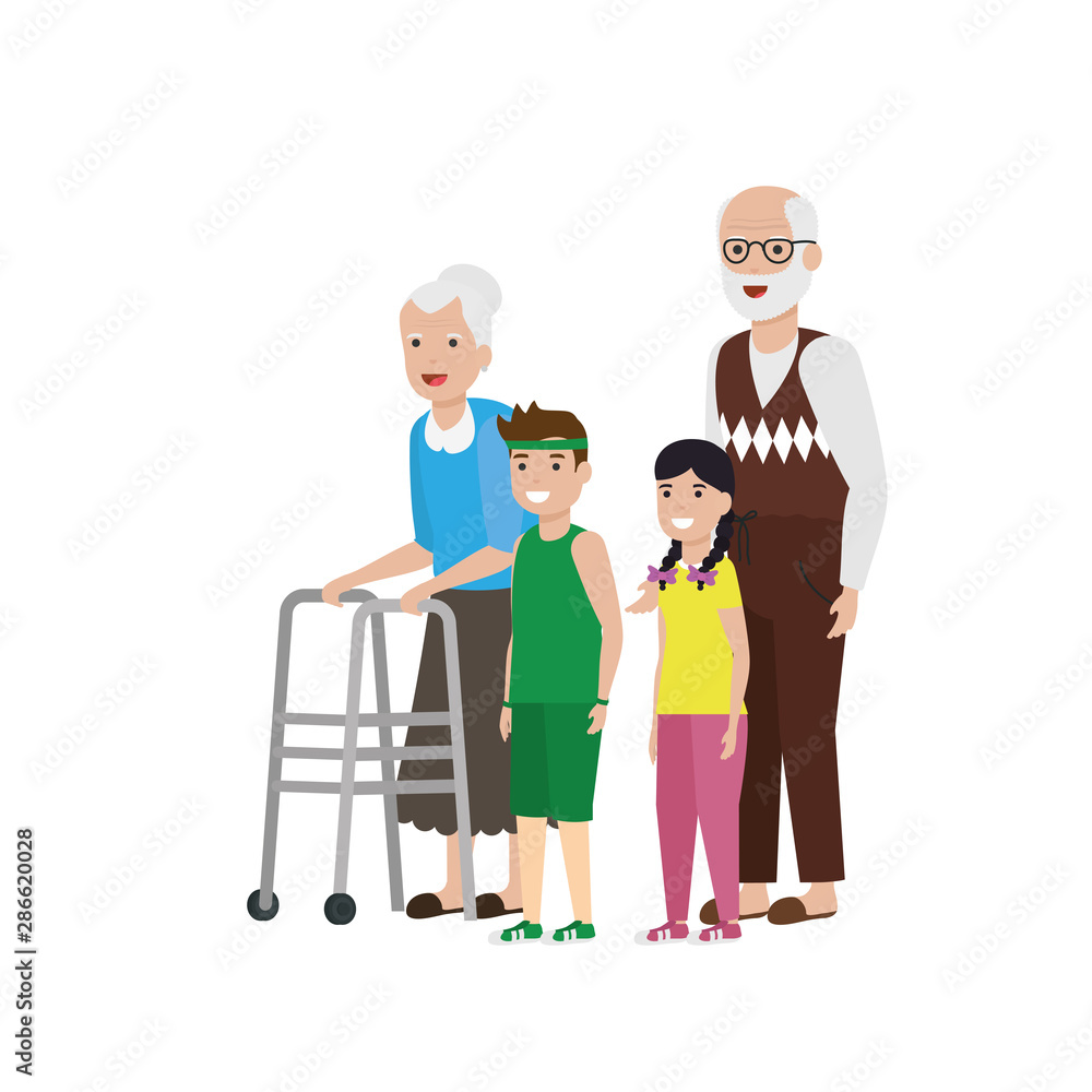 Grandmother and grandfather cartoon vector design Grandmother and grandfather cartoon vector design