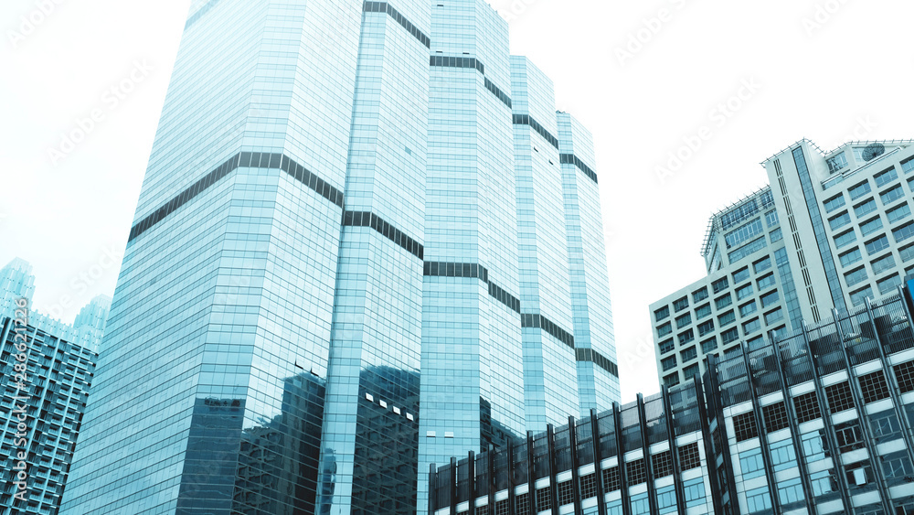 Fototapeta premium Close-Up modern office building.building with copy space.windows office building for background
