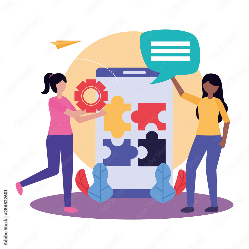 Avatar women with teamwork icon vector design Avatar women with teamwork icon vector design