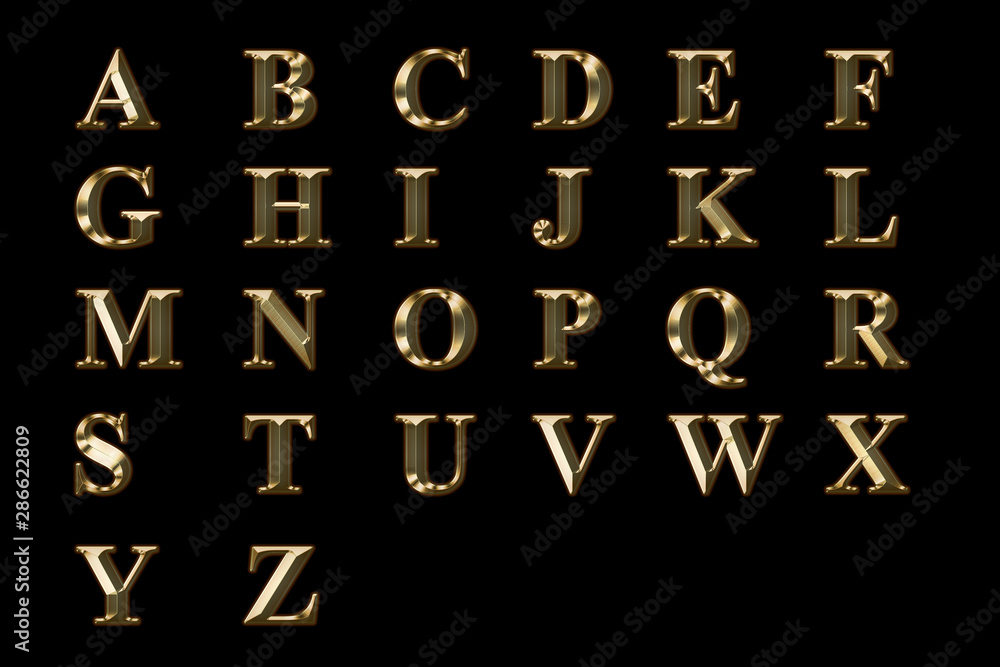 gold text on black background
