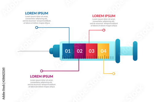 medical Infographic design with options or list. Infographic of medical business concept for presentations, banner, workflow layout, process diagram, flow chart and how it work