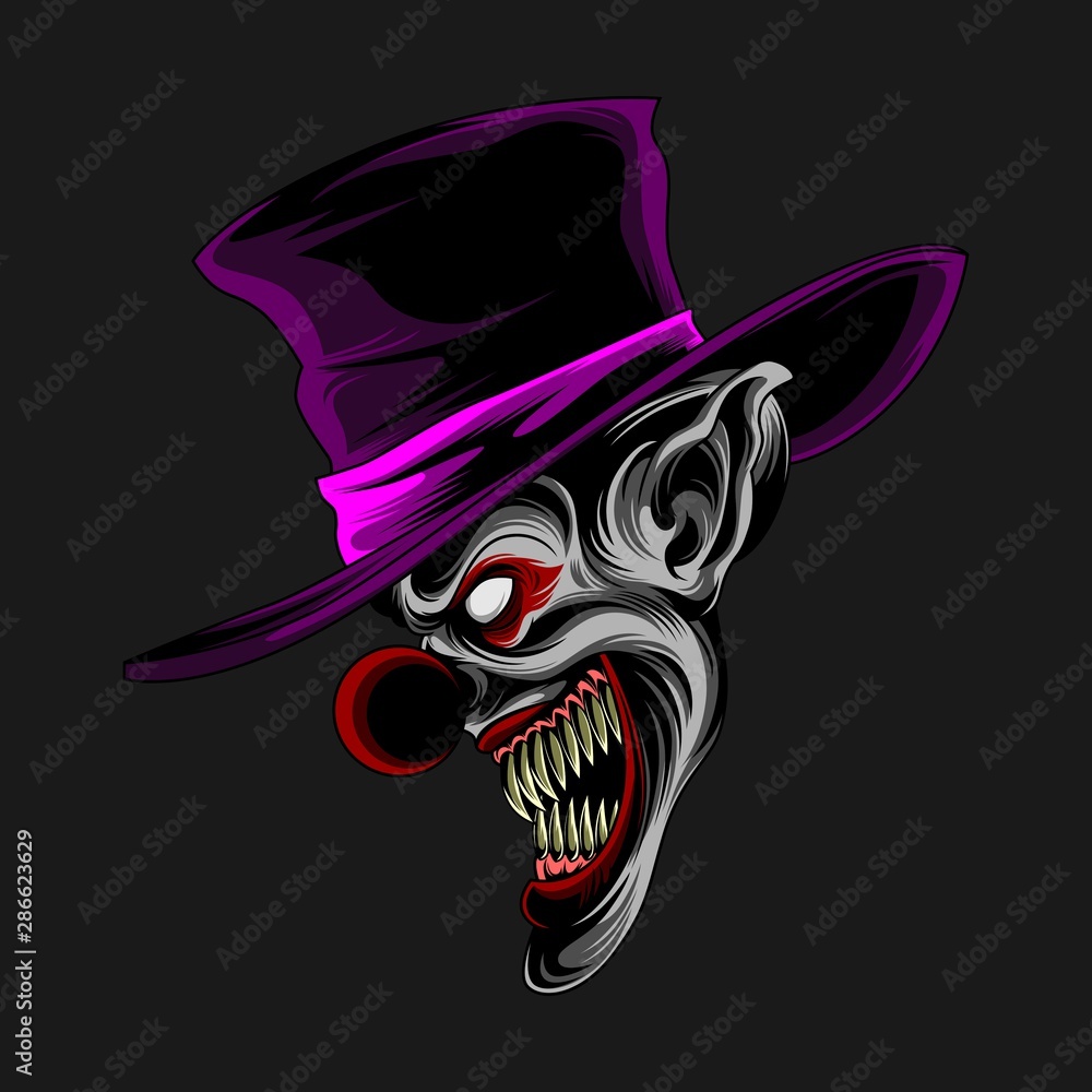 purple clown hat