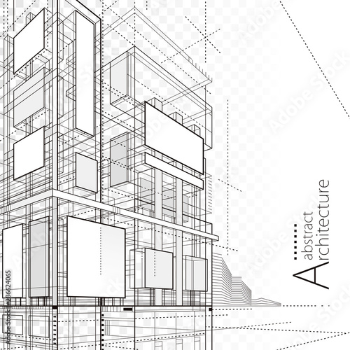 Architecture building construction urban 3D design abstract background. 