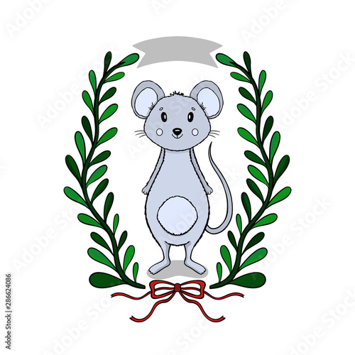 Animal mouse cute child. Isolated in white background.