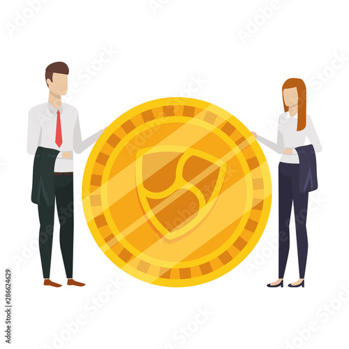 Businessman and businesswoman avatar design