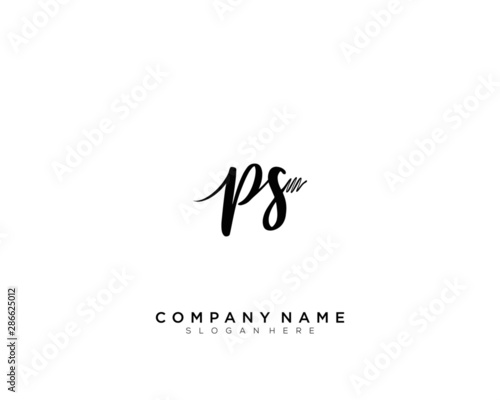 PS Initial Handwriting Logo Template Vector