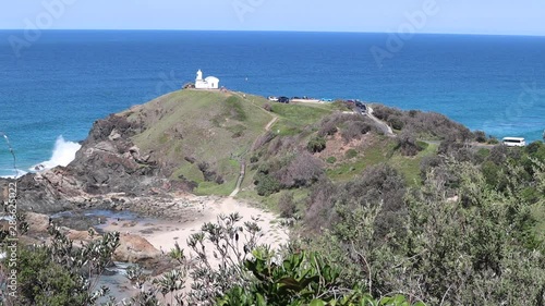 View of Tacking Point lighthouse and Port Macquarie coastline photo