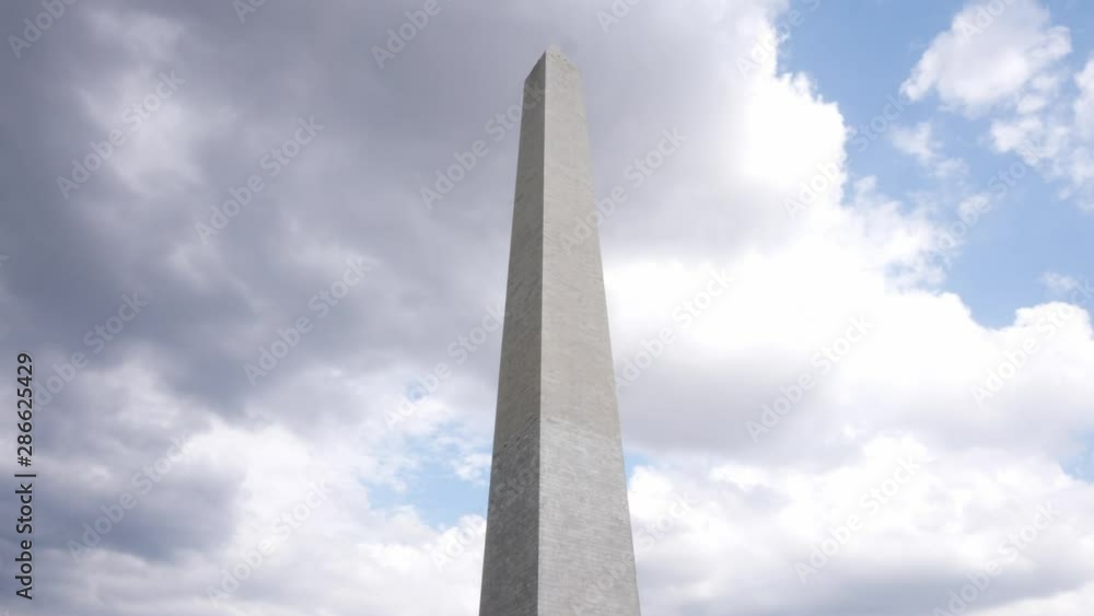 Wide shot of the Washington Monument located in Washington DC in the USA Wide shot of the Washington Monument located in Washington DC in the USA