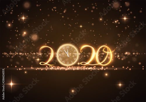 Beautiful 2020 New year greeting card background. Vector EPS10.