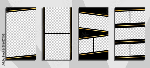 Commercial stories design, eps 10. Editable story cover design for promotion. Geometrical elements, trendy colours.