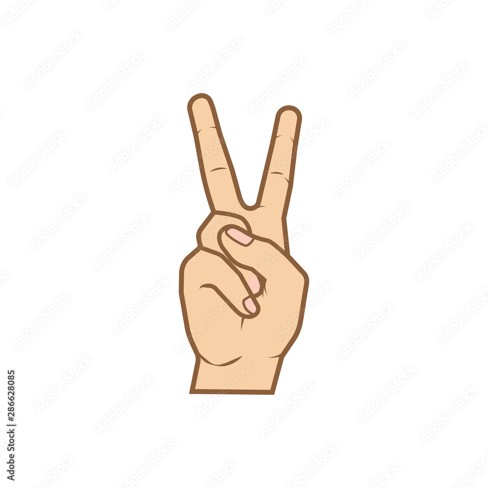 vector hand gesture peace sign icon illustration vector hand gesture peace sign icon illustration