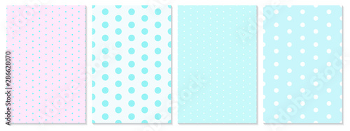 Polka dot pattern vector. Baby background.