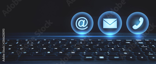 Contact symbols in the laptop keyboard.