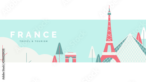 France travel and tourism poster design, pastel theme