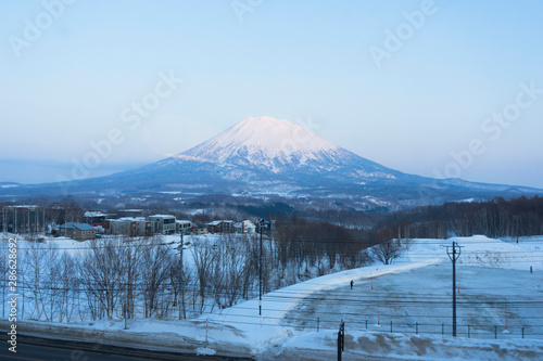 Snow Yotei  Mountain in winter time of Hokkaido, Japan. © bennnn
