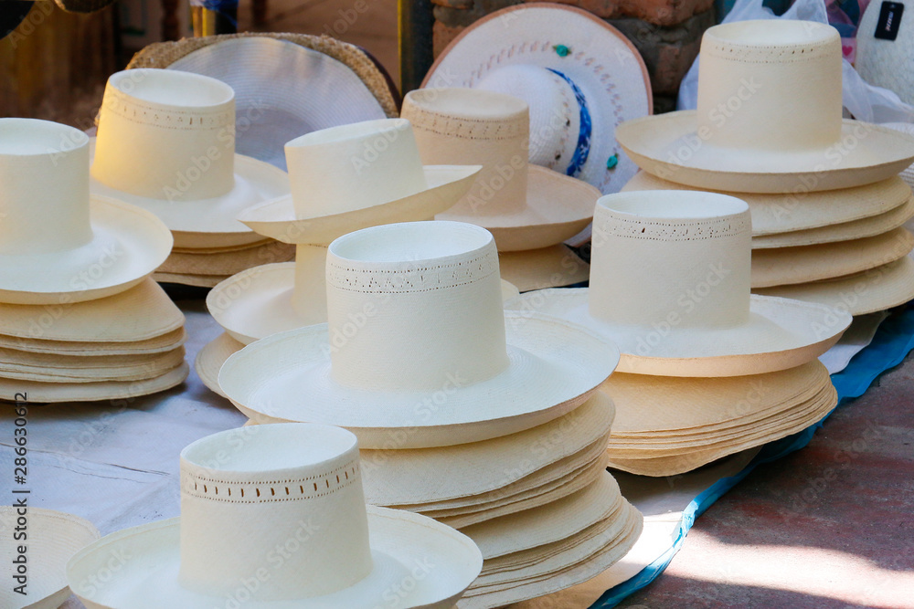 traditional hats, handmade from the Peruvian highlands, Andean area of ​​Latin America.