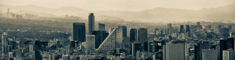 Obraz premium Panoramiczny panoramę miasta Meksyk