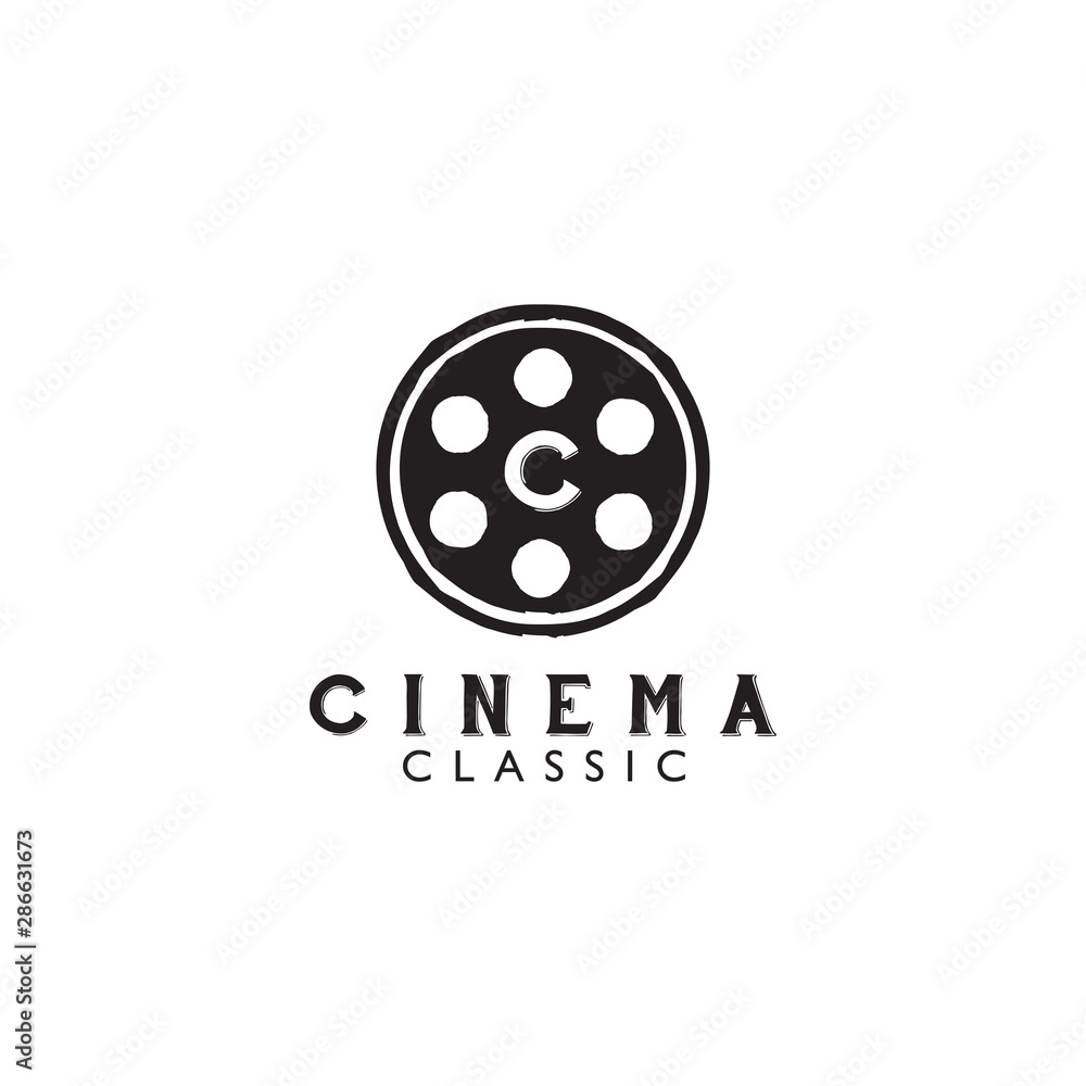 Movie film company logo design template
