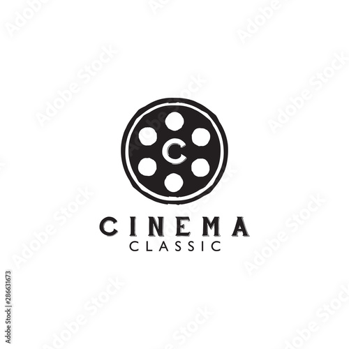 Movie film company logo design template