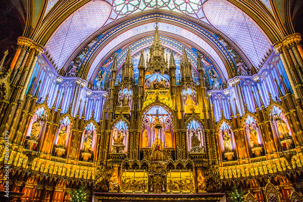 Notre Dame Cathedral in Montreal in Canada