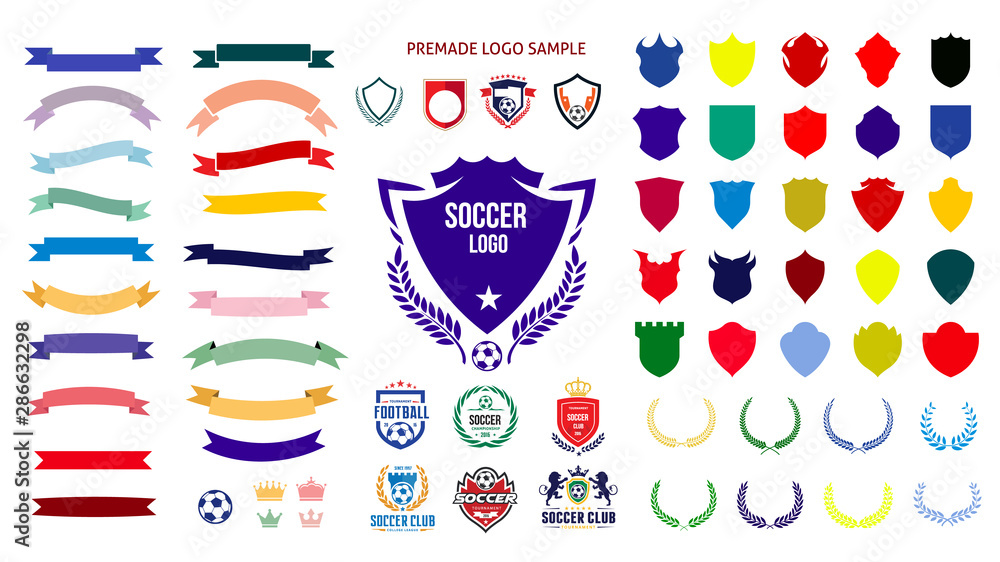 Soccer, football logo templates Creation Kit  - obrazy, fototapety, plakaty 