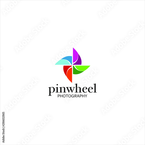 pinwheel photography logo design template