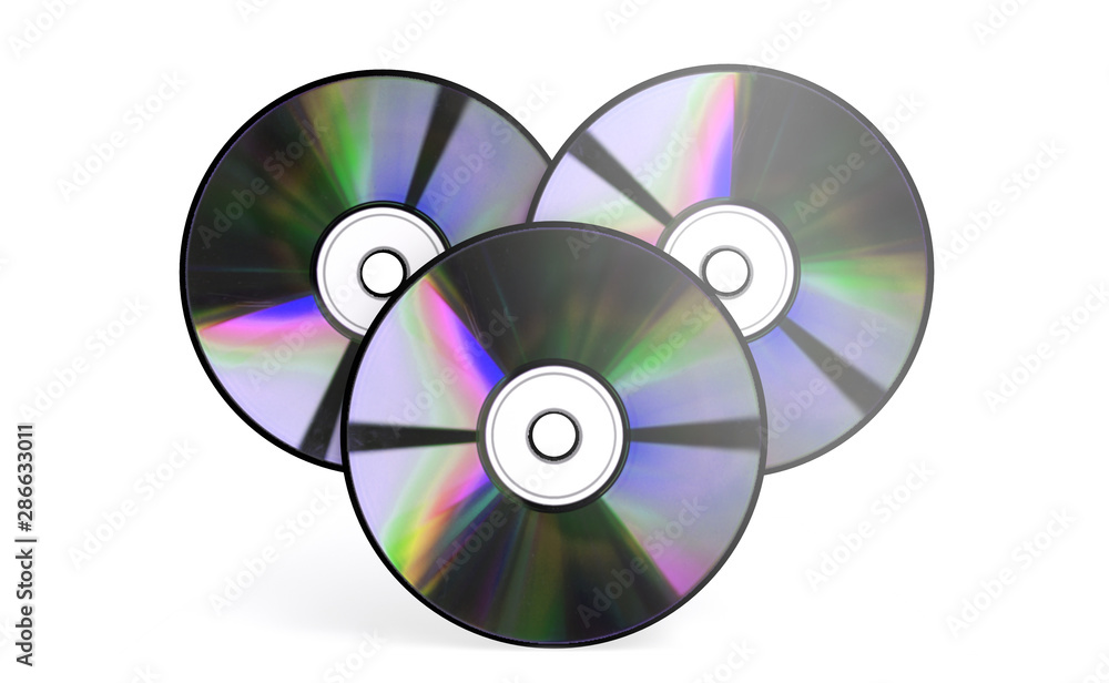 Floppy disks and CD 3d render on white background Floppy disks and CD 3d render on white background