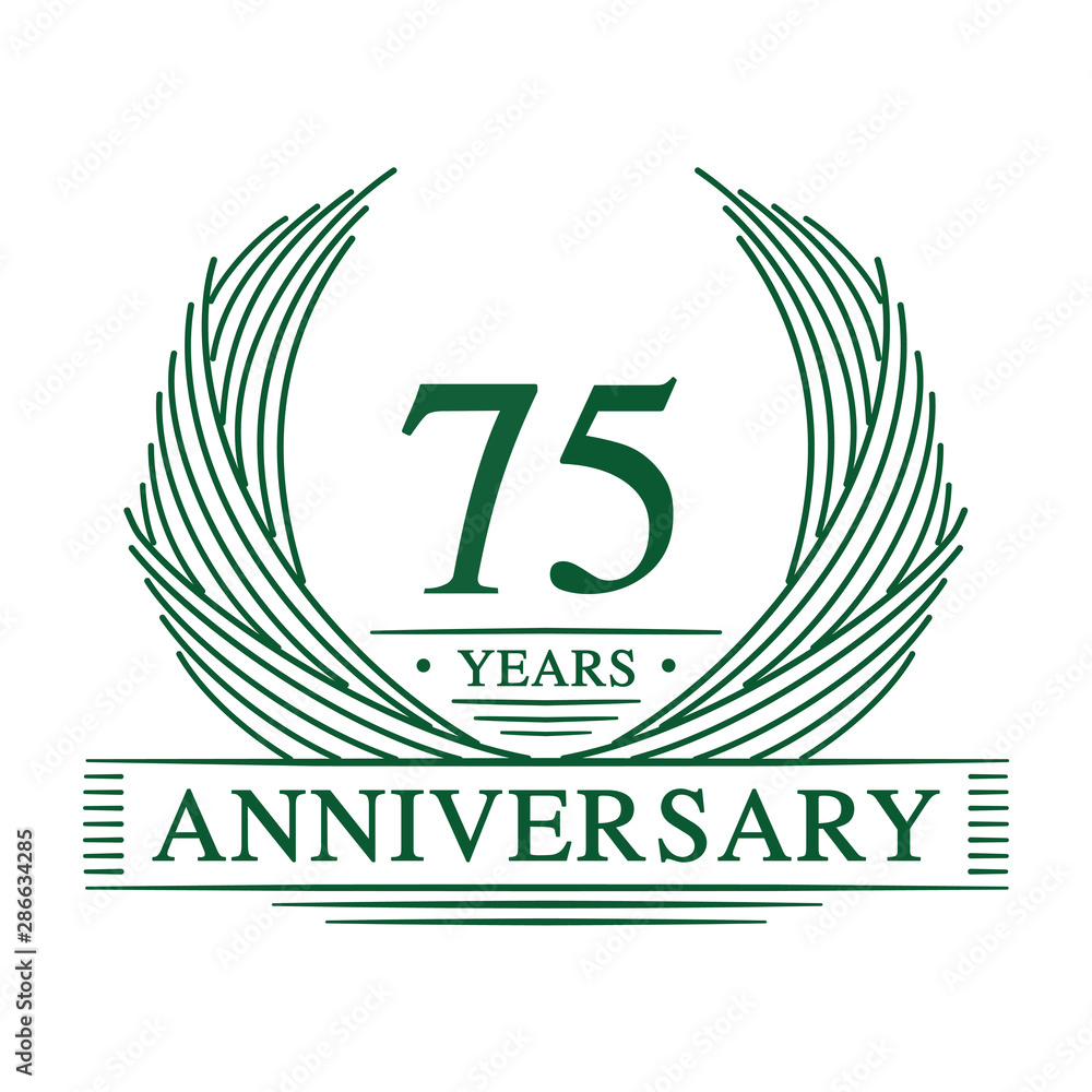 75 years design template. Seventy-five years jubilee logo. Vector and illustration. 75 years design template. Seventy-five years jubilee logo. Vector and illustration.