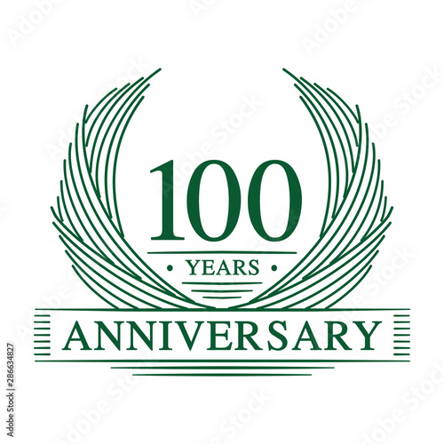 100 years design template. One hundred years jubilee logo. Vector and illustration.