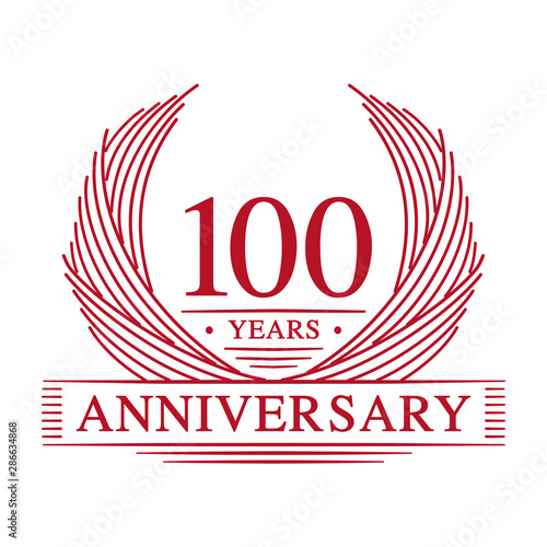 100 years design template. One hundred years jubilee logo. Vector and illustration.