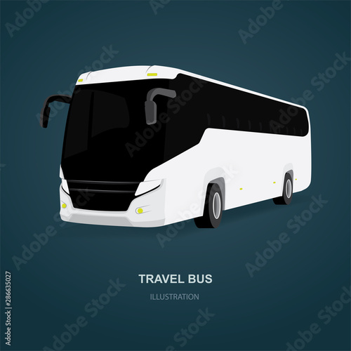 Bus. City bus. Coach. Realistic bus vector illustration.